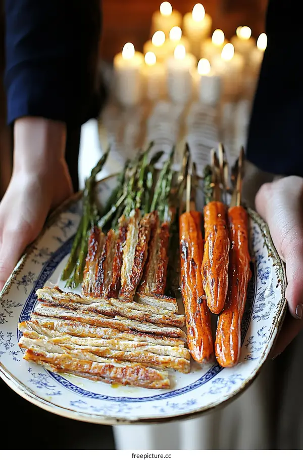 Delicious Roasted Vegetables Appetizers Platter