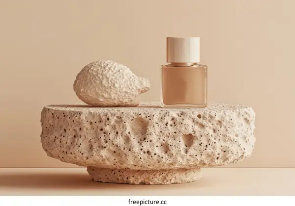 Elegant Beige Perfume Bottle Display