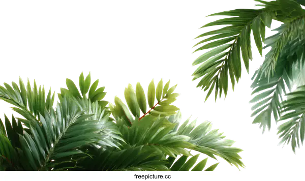 [Transparent Background PNG]Tropical Palm Leaves Background Image
