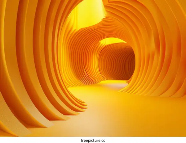 Abstract Yellow Architectural Tunnel