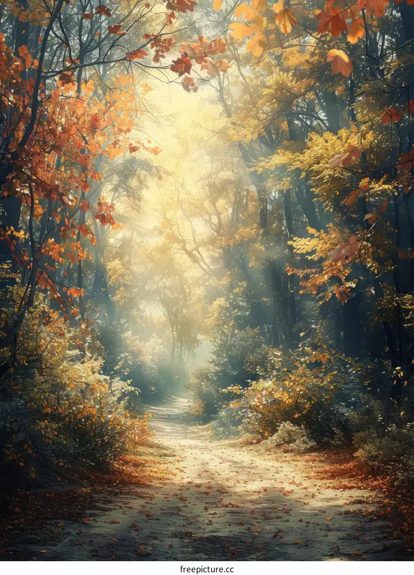 Autumn Path through the Woods
