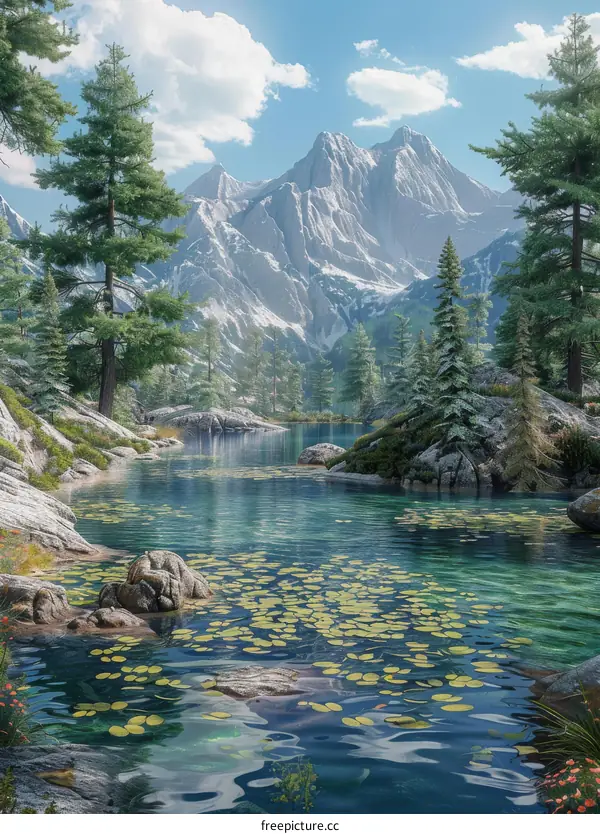 Serene Mountain Lake Reflection