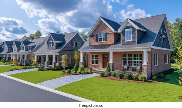 Modern Row Houses with Lush Landscaping