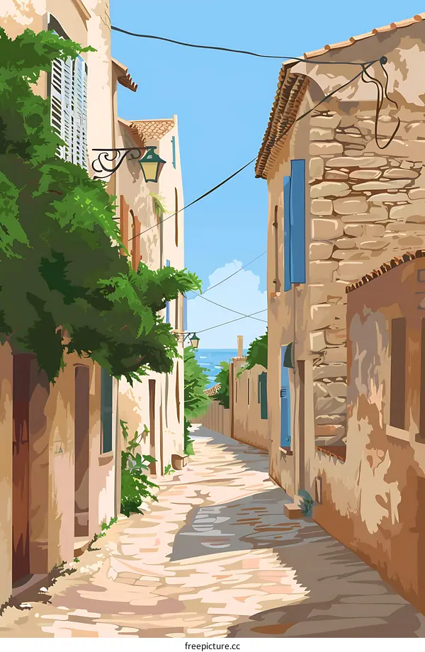 Narrow Street In Small European Town