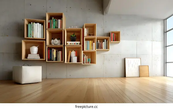 Modern Wooden Wall Shelves Interior Design