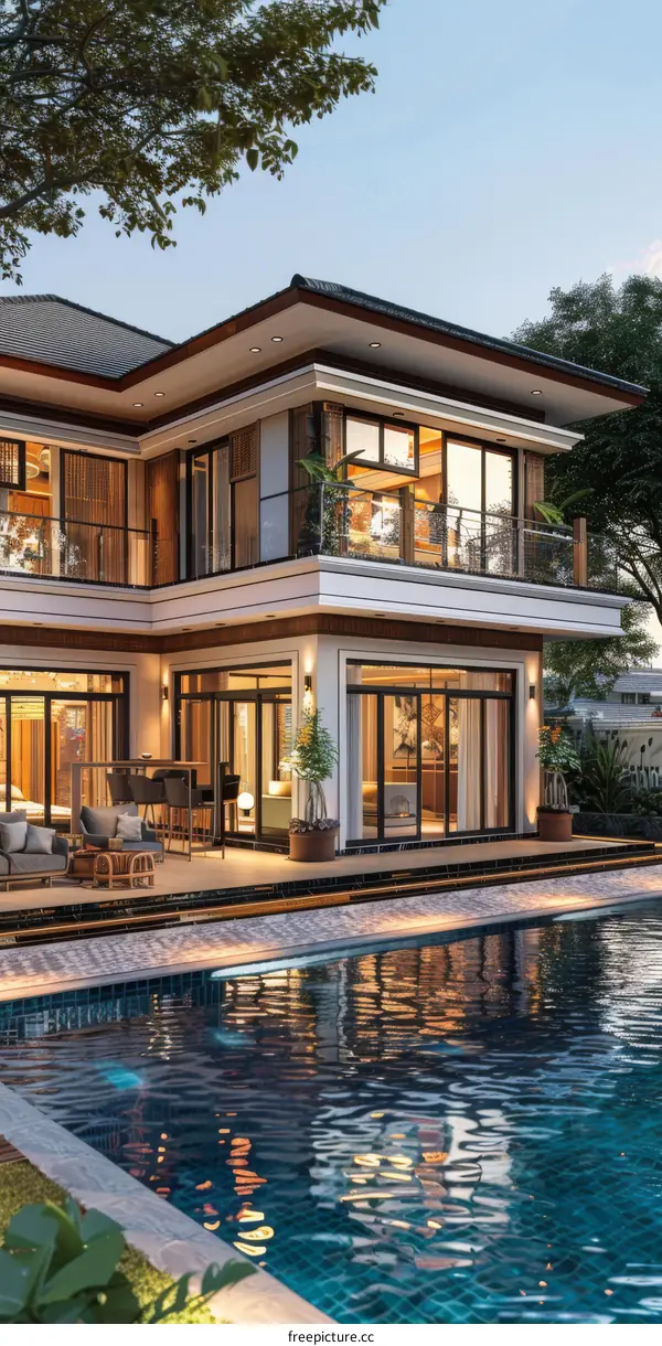 Modern Luxury Villa with Swimming Pool Exterior Design