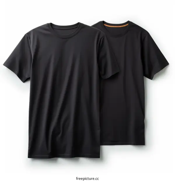 Two black shirts on a white background