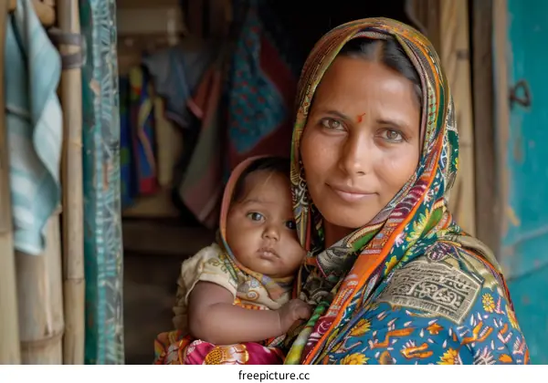 A Mother and Child in Rural Setting