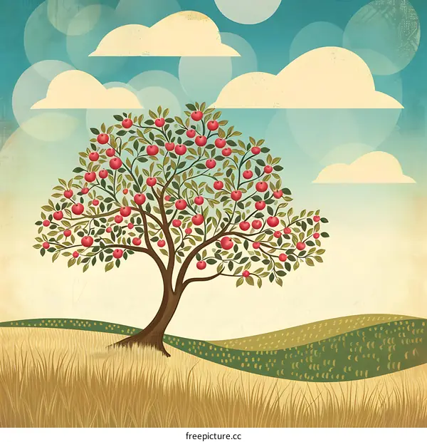 Apple Tree in a Field