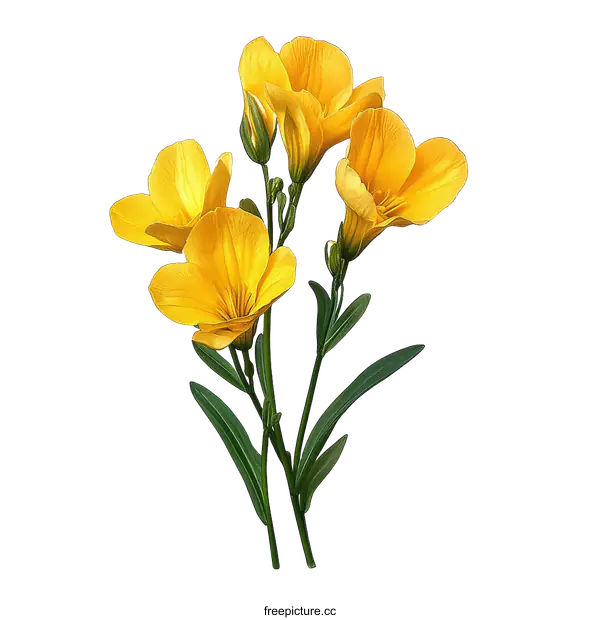 [Transparent Background PNG]Yellow Flowers Bouquet Illustration