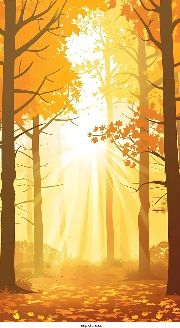 Sunlight Through Autumn Trees