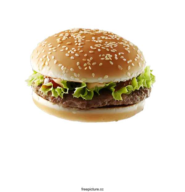 [Transparent Background PNG]hamburger isolated on white background