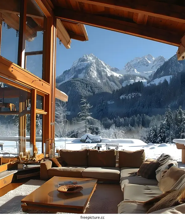 Cozy mountain chalet with stunning winter view