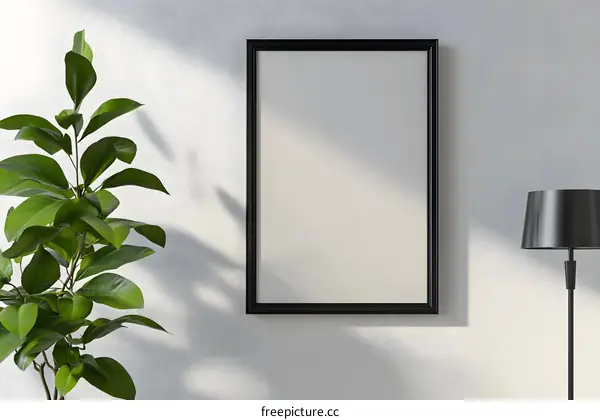Minimalist Interior Design Mockup With Blank Poster Frame