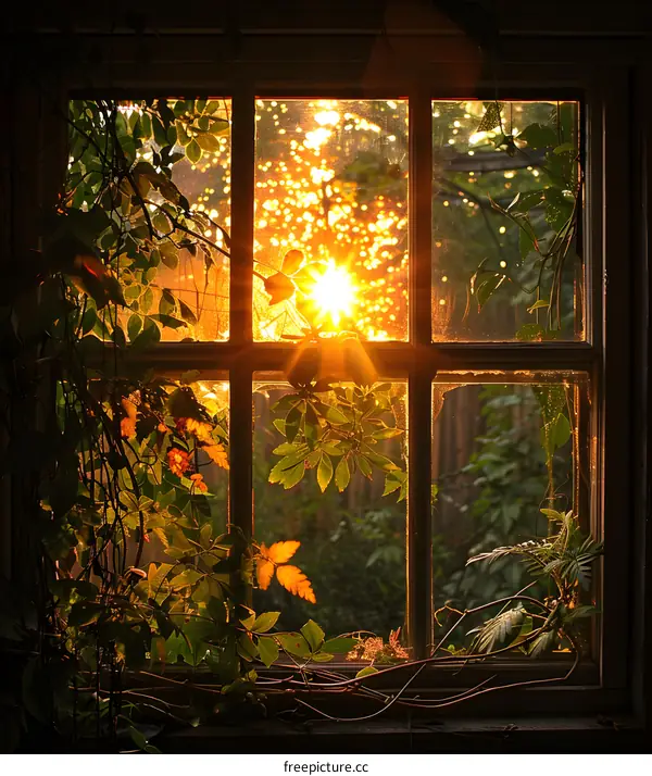 Sunlight shining through a dirty window