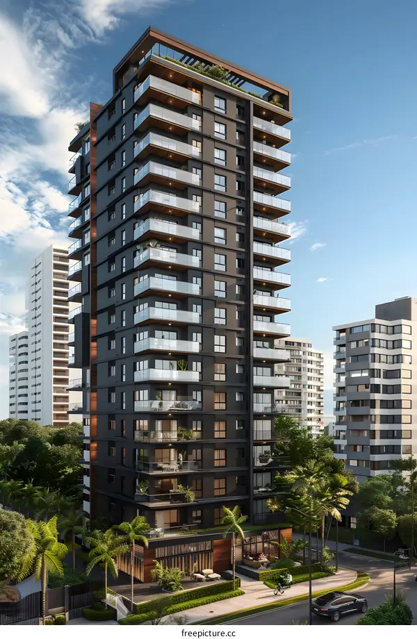 Modern High-Rise Apartment Building