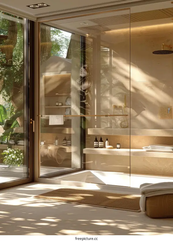 Modern Minimalist Open-Air Bathroom Design