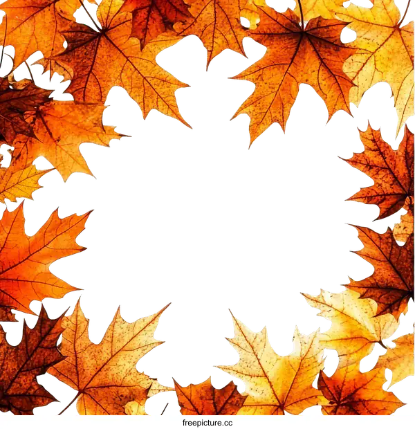 [Transparent Background PNG]Autumn Leaves Frame Design