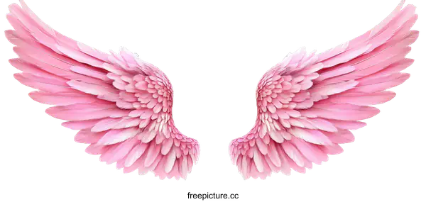[Transparent Background PNG]Pair of Pink Angel Wings