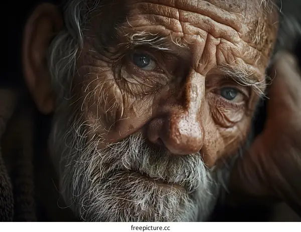 Portrait of an Elderly Man with White Hair and Beard