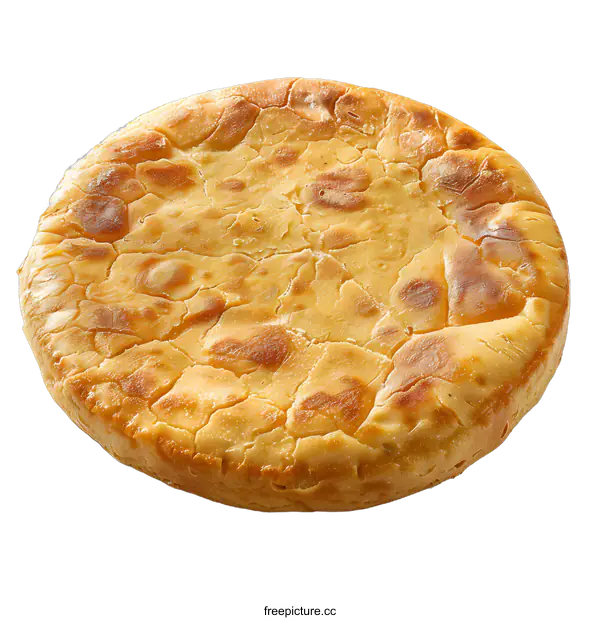 [Transparent Background PNG]A round flatbread isolated on a white background