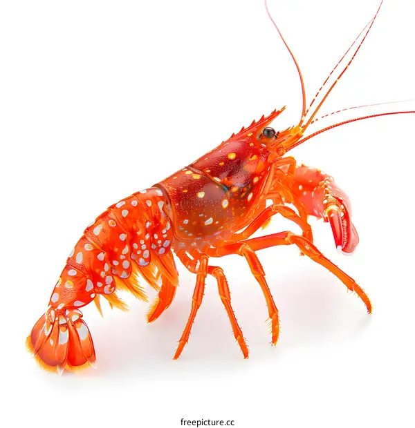A bright red lobster