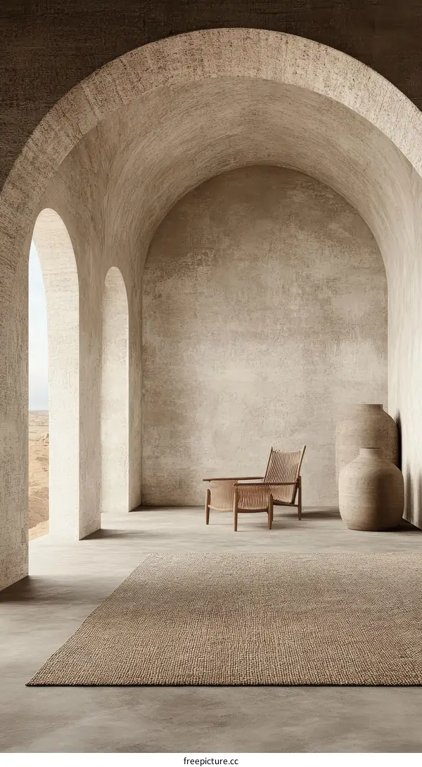 Beige Rug in a Modern Architectural Interior