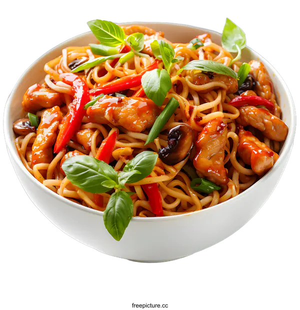 [Transparent Background PNG]Chicken Noodles Dish