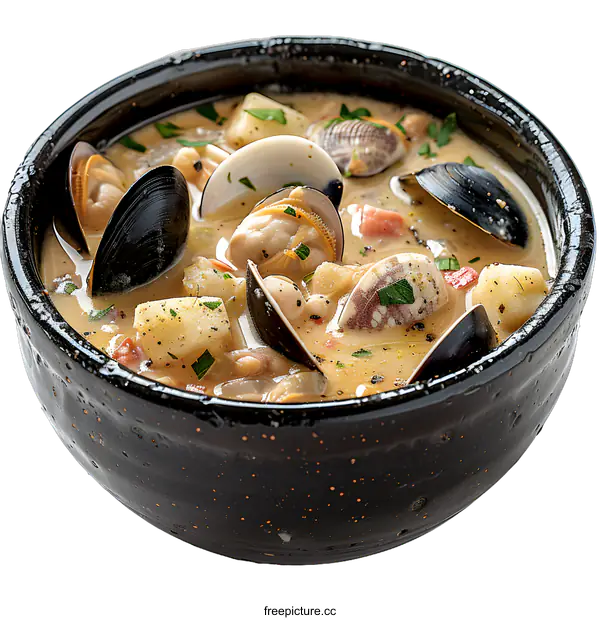 [Transparent Background PNG]A bowl of clam chowder