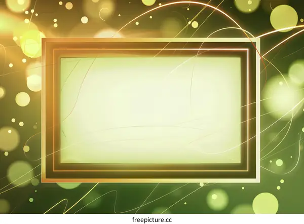 Abstract Green and Gold Background with Frame