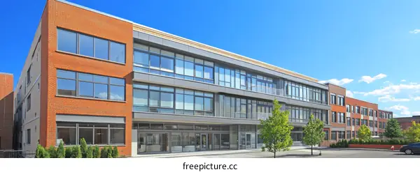 Modern Brick Buildings in Urban Setting