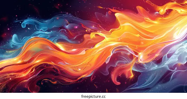 Abstract Colorful Flowing Liquid Art