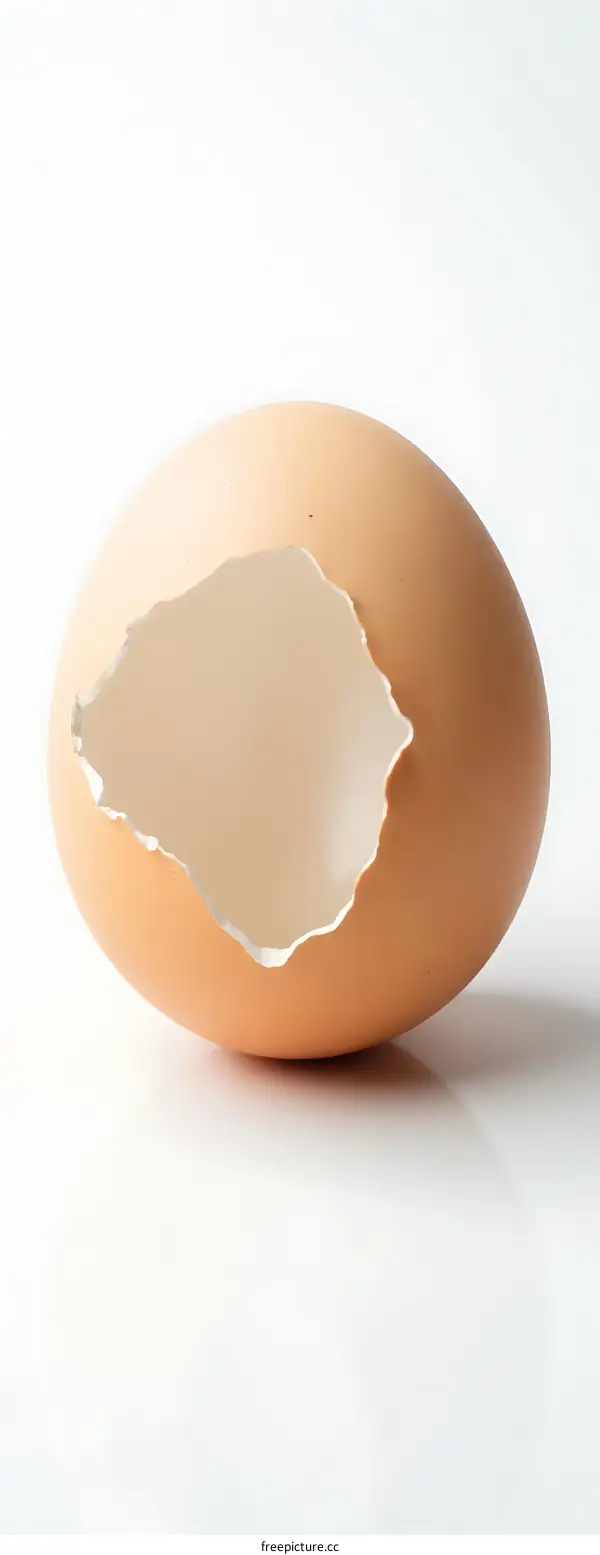 Broken Egg Shell Isolated on White Background