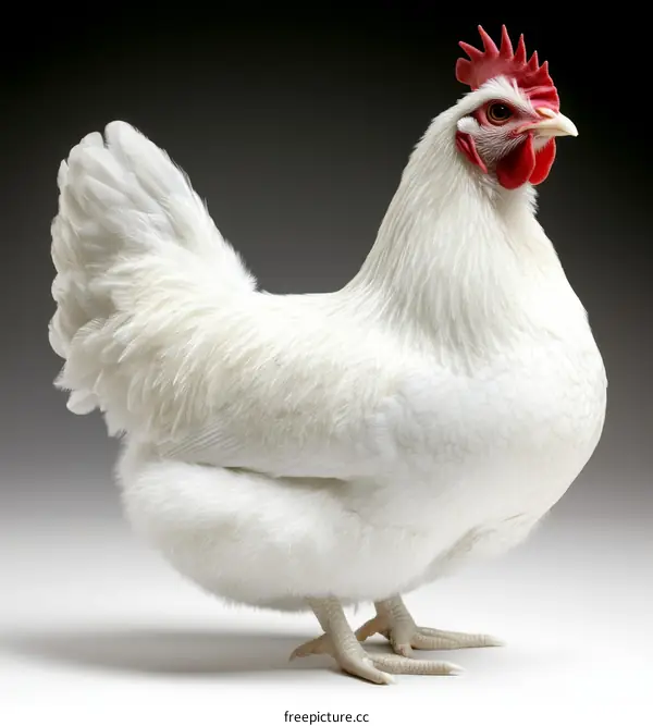 Beautiful White Chicken Portrait