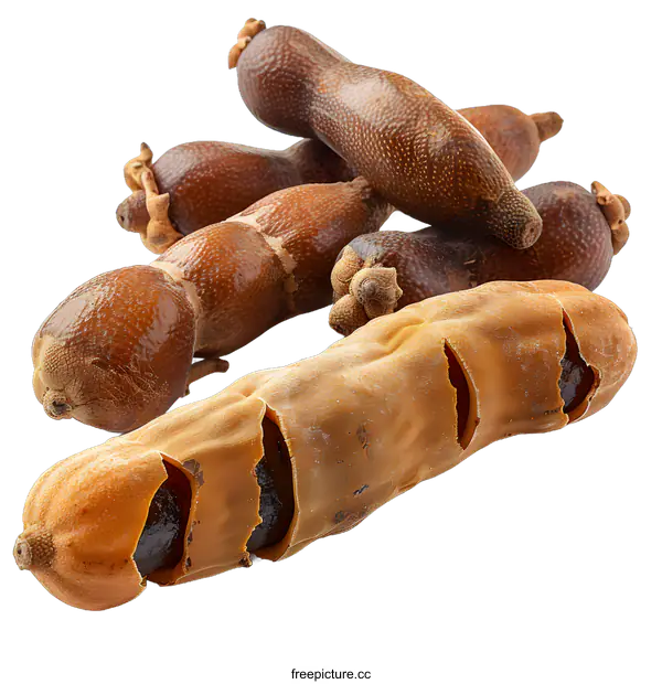 [Transparent Background PNG]Tamarind Pods on White Background
