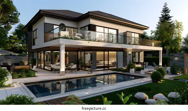 Modern house with swimming pool