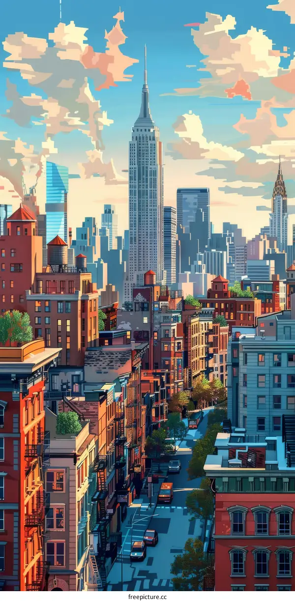 Colorful City Skyline Illustration