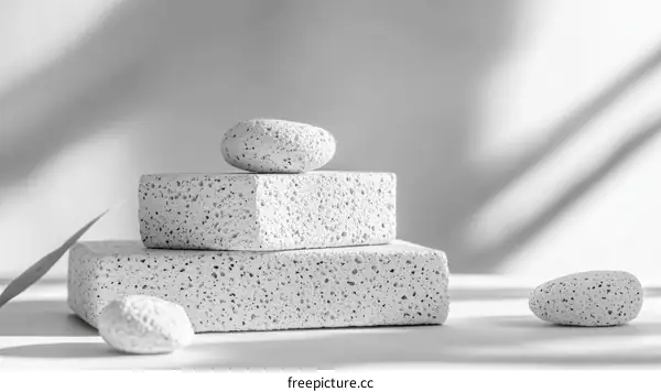 Minimalist White Stone Composition