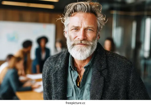 Confident Business Leader in Modern Meeting Room