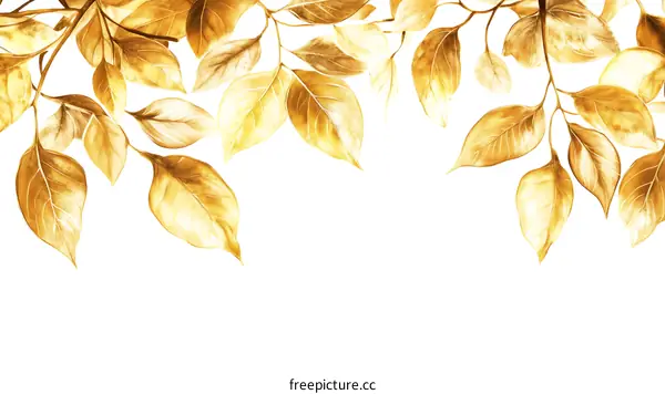 Golden Leaf Border Illustration