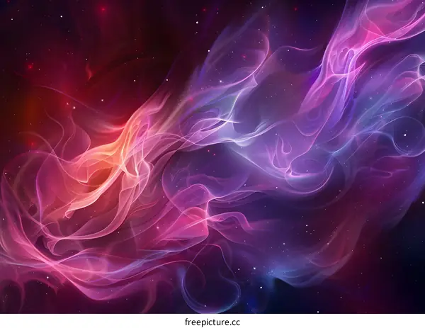 Colorful smoke flowing through space