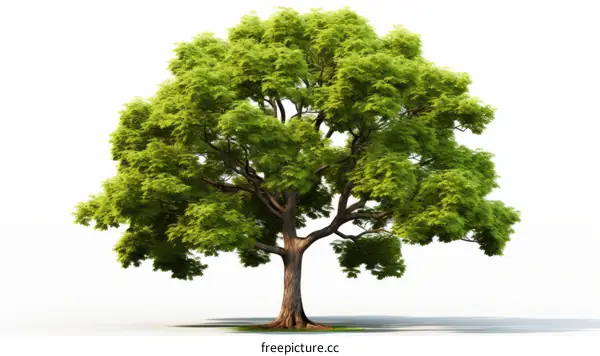 Illustration of a Green Tree Set Against a White Background