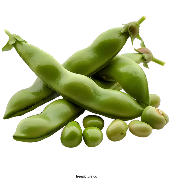 [Transparent Background PNG]Fresh Green Beans on White Background