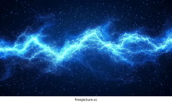 Abstract Blue Electric Discharge in Space