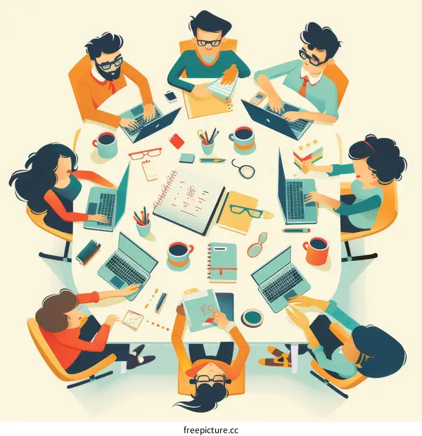 Colleagues working together on a project