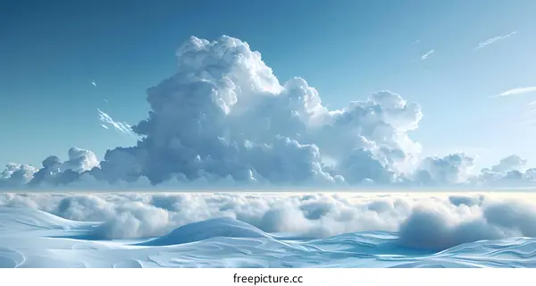 spectacular sea of clouds and snow-capped mountains