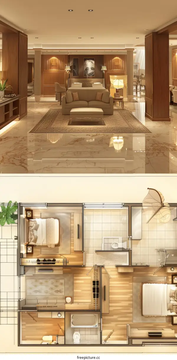 Luxury Suite Floor Plan and Interior Design