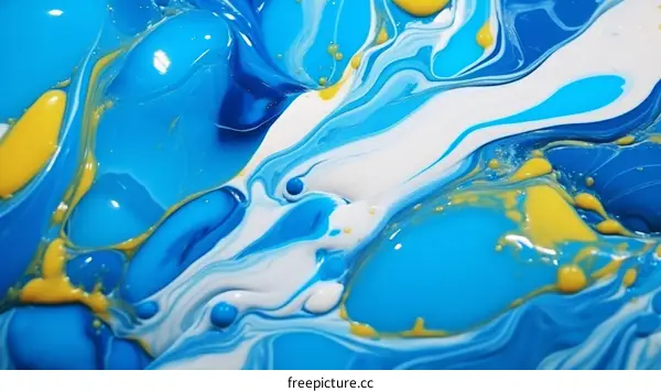 Blue and white abstract painting