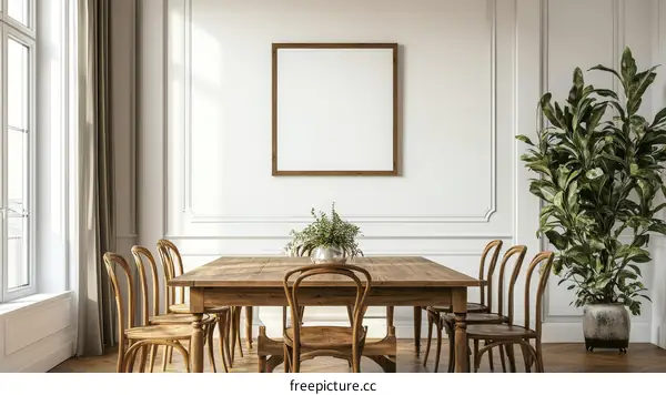 Elegant Dining Room Interior Design with Wooden Table