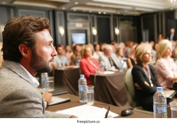 Business Conference in a Hotel Ballroom